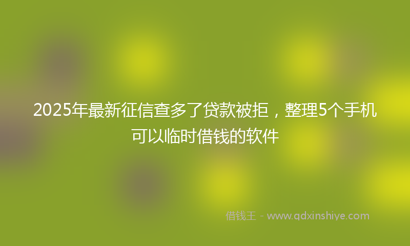 2025年最新征信查多了贷款被拒，整理5个手机可以临时借钱的软件
