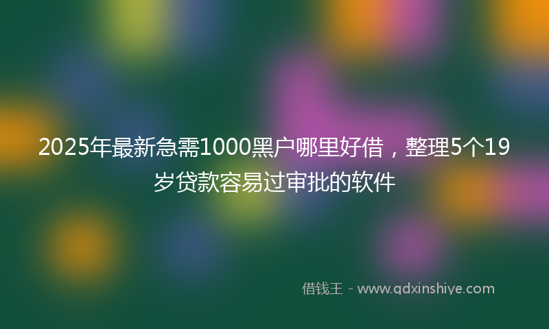 2025年最新急需1000黑户哪里好借，整理5个19岁贷款容易过审批的软件