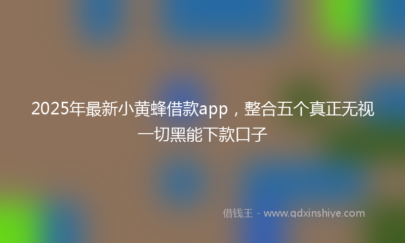 2025年最新小黄蜂借款app，整合五个真正无视一切黑能下款口子