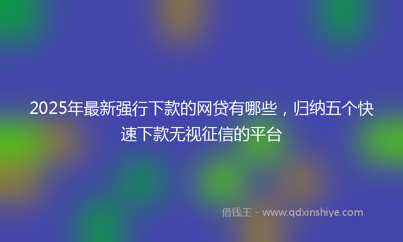 2025年最新强行下款的网贷有哪些，归纳五个快速下款无视征信的平台