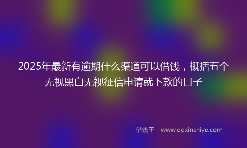 2025年最新有逾期什么渠道可以借钱，概括五个无视黑白无视征信申请就下款的口子