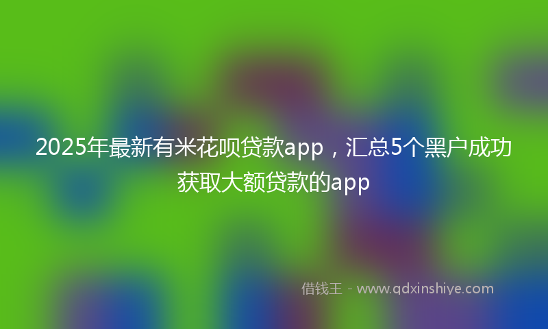 2025年最新有米花呗贷款app，汇总5个黑户成功获取大额贷款的app