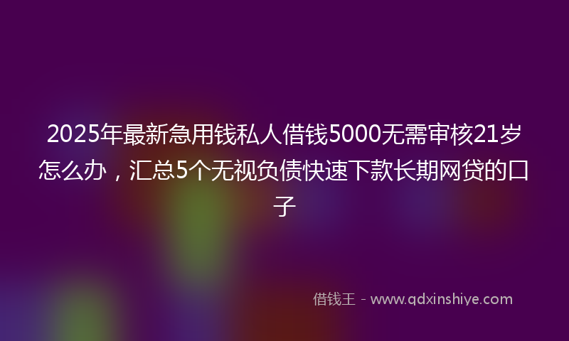 2025年最新急用钱私人借钱5000无需审核21岁怎么办，汇总5个无视负债快速下款长期网贷的口子