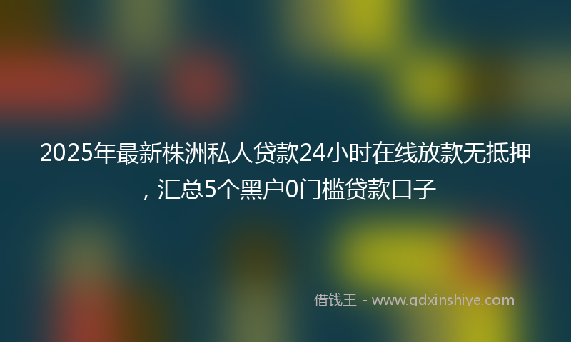 2025年最新株洲私人贷款24小时在线放款无抵押，汇总5个黑户0门槛贷款口子