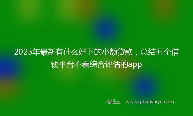 2025年最新有什么好下的小额贷款，总结五个借钱平台不看综合评估的app
