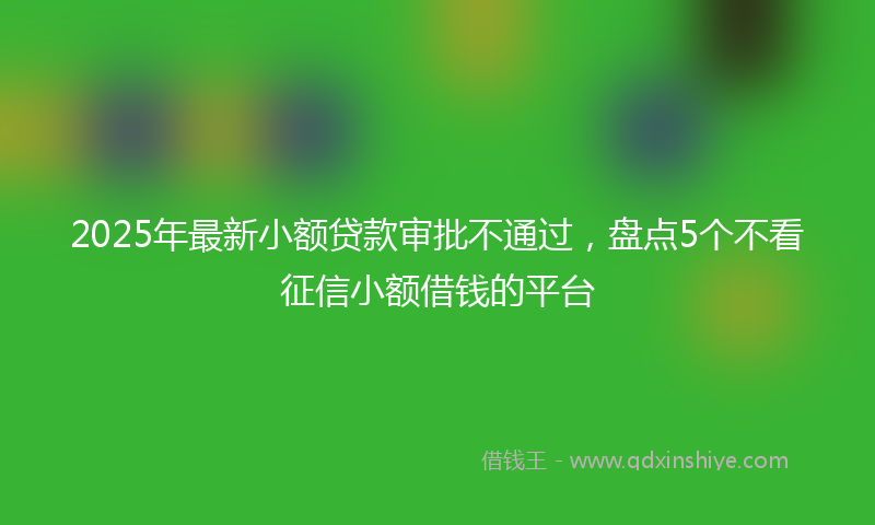 2025年最新小额贷款审批不通过，盘点5个不看征信小额借钱的平台