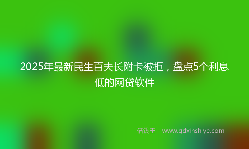 2025年最新民生百夫长附卡被拒，盘点5个利息低的网贷软件