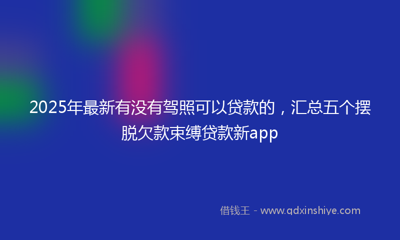 2025年最新有没有驾照可以贷款的，汇总五个摆脱欠款束缚贷款新app