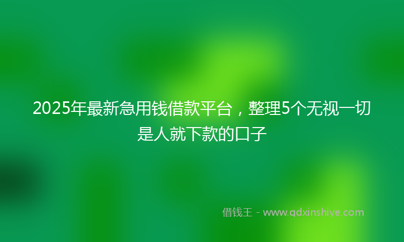 2025年最新急用钱借款平台，整理5个无视一切是人就下款的口子
