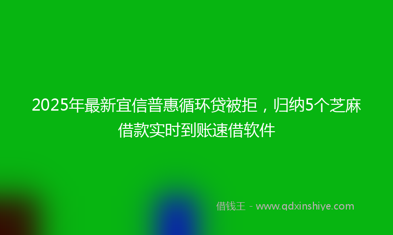 2025年最新宜信普惠循环贷被拒，归纳5个芝麻借款实时到账速借软件