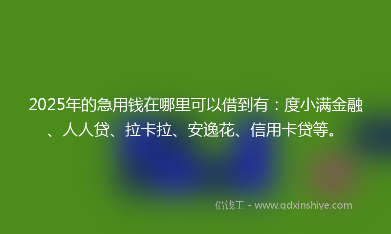 2025年的急用钱在哪里可以借到有：度小满金融、人人贷、拉卡拉、安逸花、信用卡贷等。