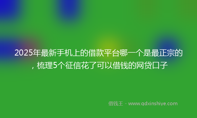 2025年最新手机上的借款平台哪一个是最正宗的，梳理5个征信花了可以借钱的网贷口子