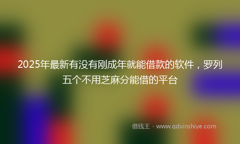 2025年最新有没有刚成年就能借款的软件，罗列五个不用芝麻分能借的平台
