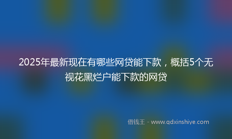 2025年最新现在有哪些网贷能下款，概括5个无视花黑烂户能下款的网贷
