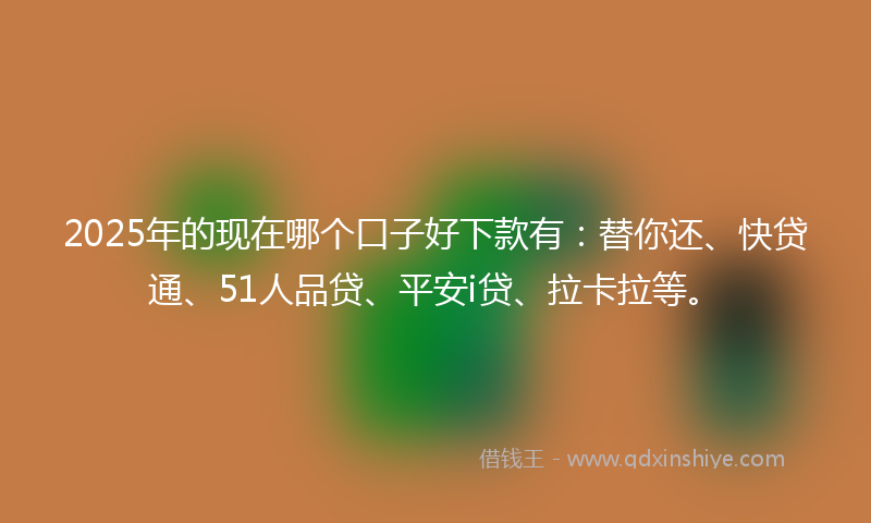 2025年的现在哪个口子好下款有：替你还、快贷通、51人品贷、平安i贷、拉卡拉等。