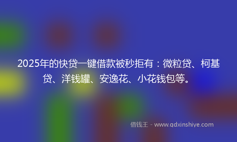 2025年的快贷一键借款被秒拒有：微粒贷、柯基贷、洋钱罐、安逸花、小花钱包等。
