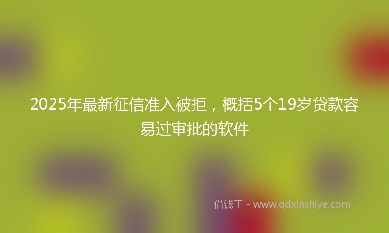 2025年最新征信准入被拒，概括5个19岁贷款容易过审批的软件