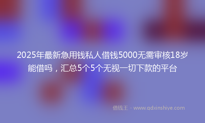 2025年最新急用钱私人借钱5000无需审核18岁能借吗，汇总5个5个无视一切下款的平台