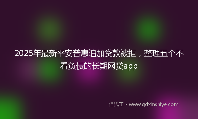 2025年最新平安普惠追加贷款被拒，整理五个不看负债的长期网贷app