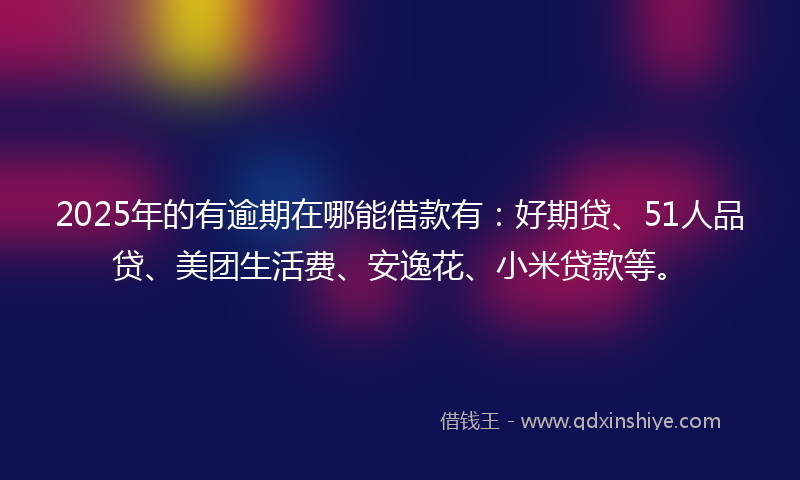 2025年的有逾期在哪能借款有：好期贷、51人品贷、美团生活费、安逸花、小米贷款等。