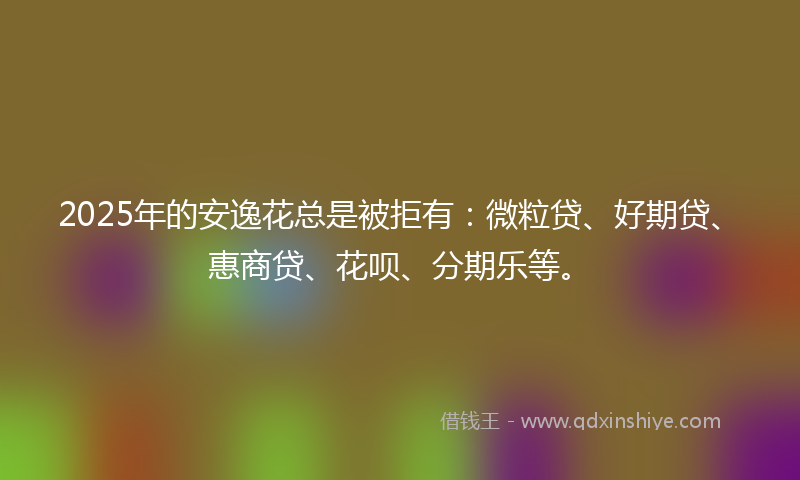 2025年的安逸花总是被拒有：微粒贷、好期贷、惠商贷、花呗、分期乐等。