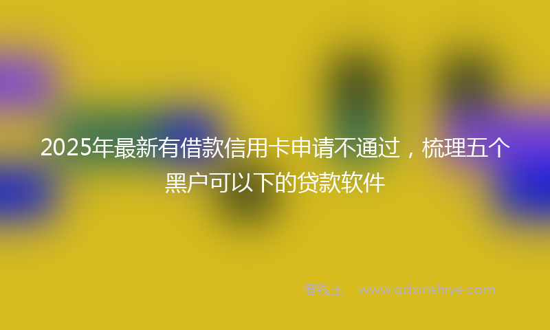 2025年最新有借款信用卡申请不通过，梳理五个黑户可以下的贷款软件