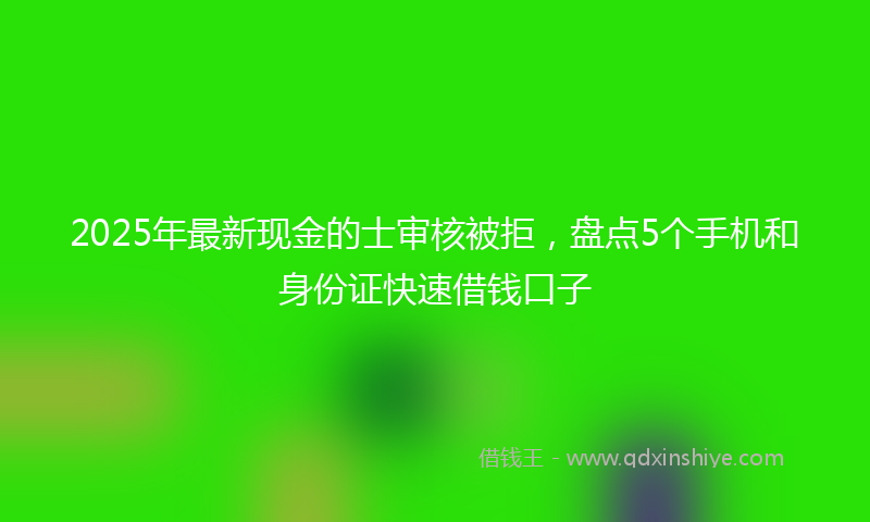 2025年最新现金的士审核被拒，盘点5个手机和身份证快速借钱口子