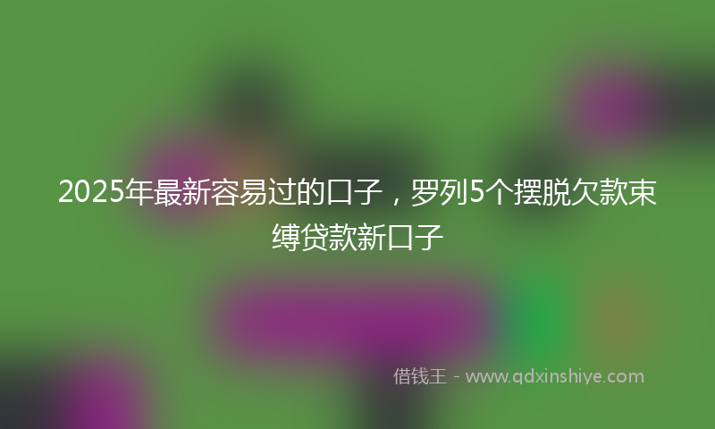 2025年最新容易过的口子，罗列5个摆脱欠款束缚贷款新口子