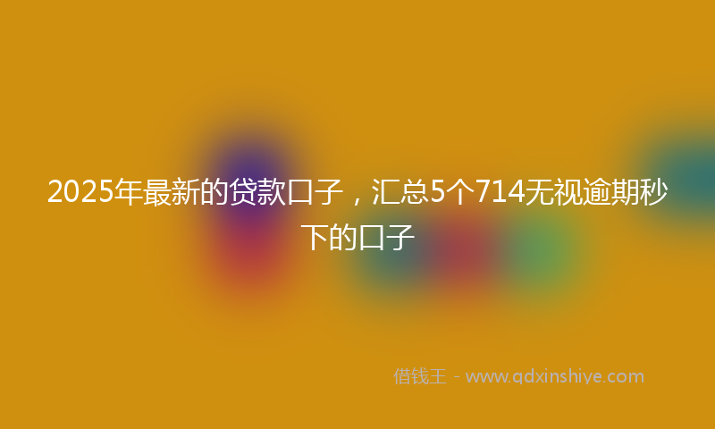2025年最新的贷款口子，汇总5个714无视逾期秒下的口子
