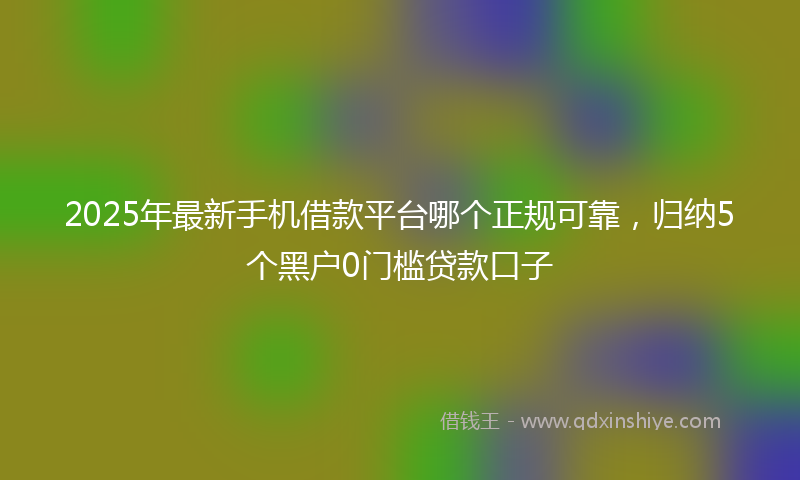2025年最新手机借款平台哪个正规可靠，归纳5个黑户0门槛贷款口子