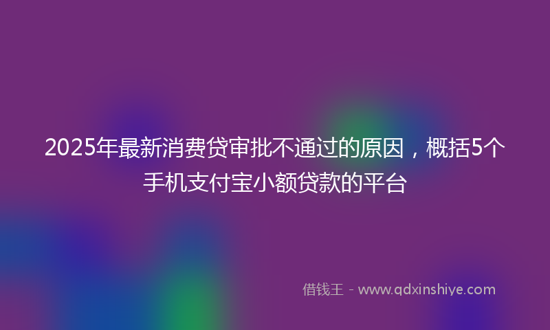 2025年最新消费贷审批不通过的原因，概括5个手机支付宝小额贷款的平台
