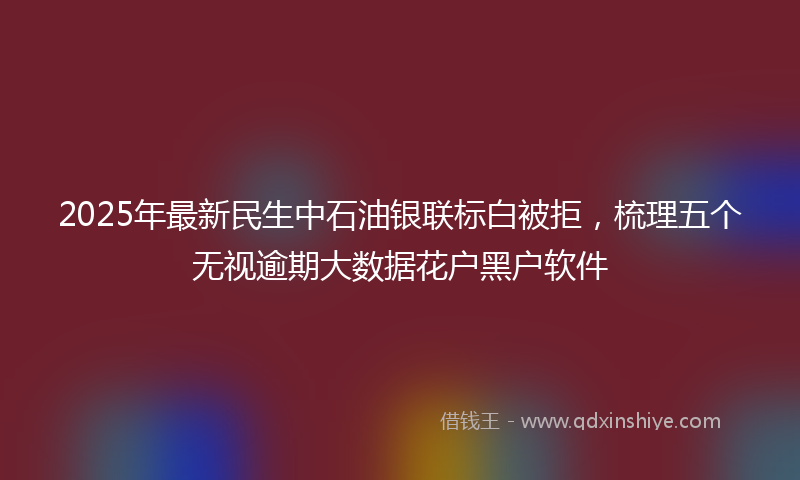2025年最新民生中石油银联标白被拒，梳理五个无视逾期大数据花户黑户软件