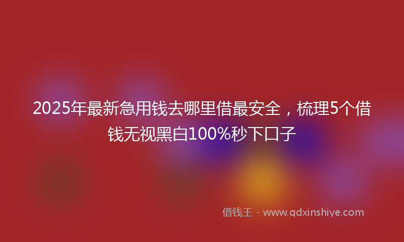 2025年最新急用钱去哪里借最安全，梳理5个借钱无视黑白100%秒下口子