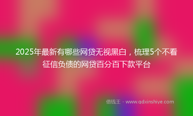2025年最新有哪些网贷无视黑白，梳理5个不看征信负债的网贷百分百下款平台