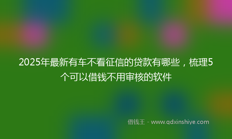 2025年最新有车不看征信的贷款有哪些，梳理5个可以借钱不用审核的软件