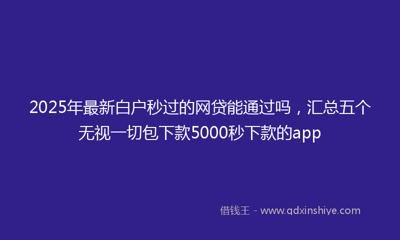 2025年最新白户秒过的网贷能通过吗，汇总五个无视一切包下款5000秒下款的app