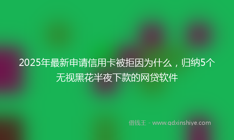 2025年最新申请信用卡被拒因为什么，归纳5个无视黑花半夜下款的网贷软件