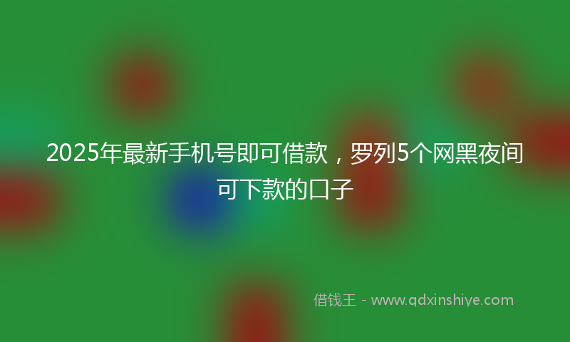 2025年最新手机号即可借款，罗列5个网黑夜间可下款的口子