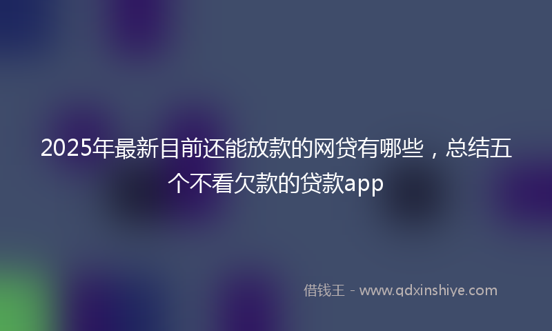 2025年最新目前还能放款的网贷有哪些，总结五个不看欠款的贷款app
