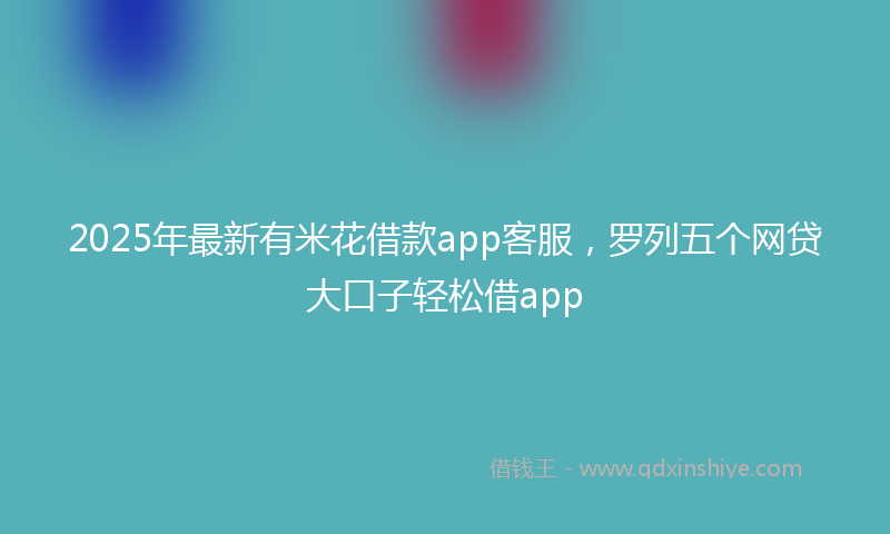 2025年最新有米花借款app客服，罗列五个网贷大口子轻松借app