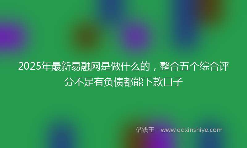 2025年最新易融网是做什么的，整合五个综合评分不足有负债都能下款口子