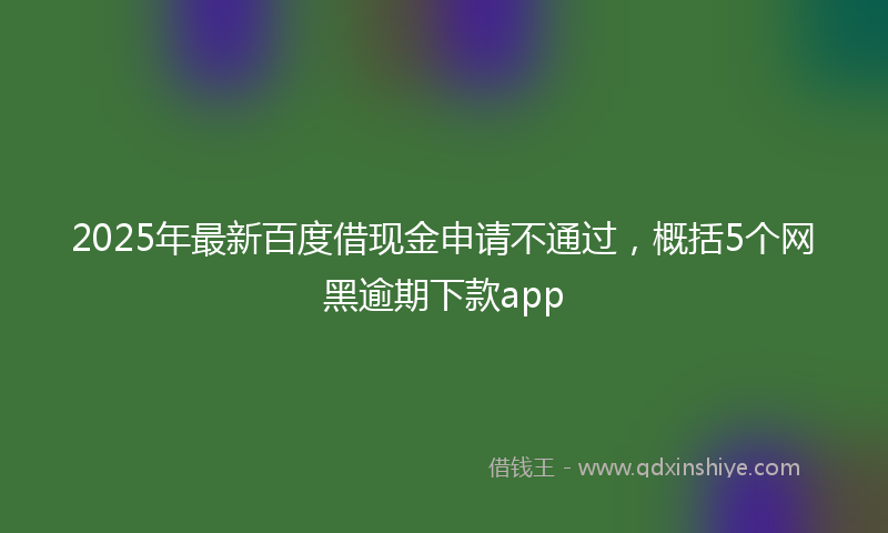 2025年最新百度借现金申请不通过，概括5个网黑逾期下款app