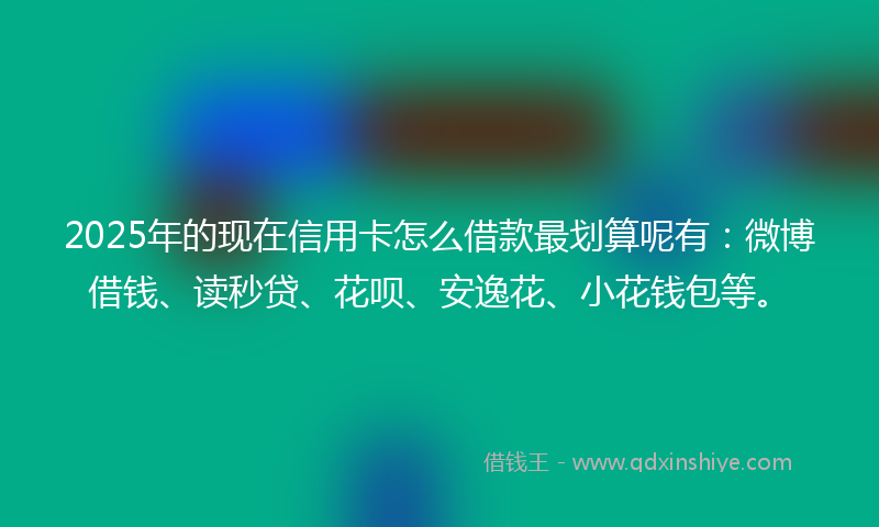 2025年的现在信用卡怎么借款最划算呢有：微博借钱、读秒贷、花呗、安逸花、小花钱包等。
