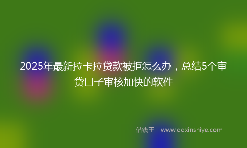 2025年最新拉卡拉贷款被拒怎么办，总结5个审贷口子审核加快的软件