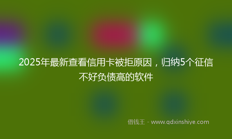 2025年最新查看信用卡被拒原因，归纳5个征信不好负债高的软件