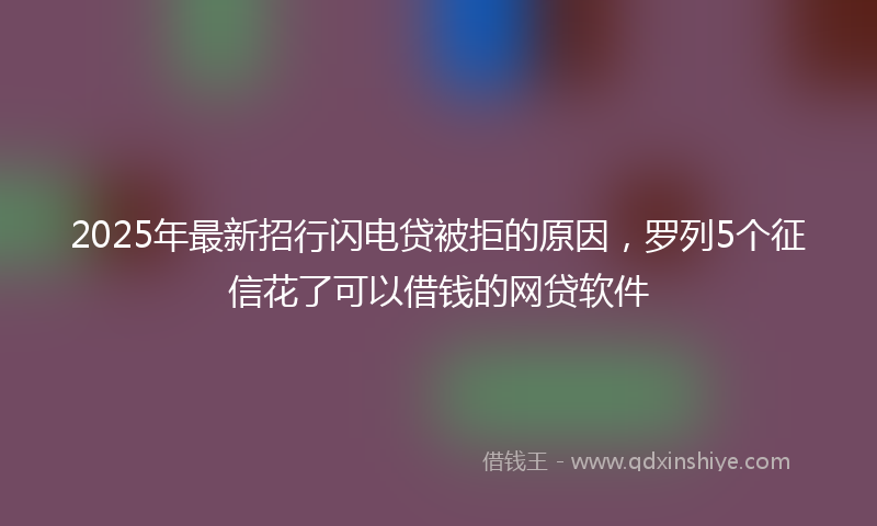 2025年最新招行闪电贷被拒的原因，罗列5个征信花了可以借钱的网贷软件