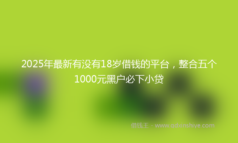2025年最新有没有18岁借钱的平台，整合五个1000元黑户必下小贷