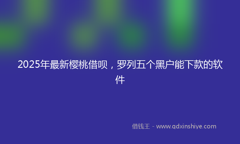 2025年最新樱桃借呗，罗列五个黑户能下款的软件