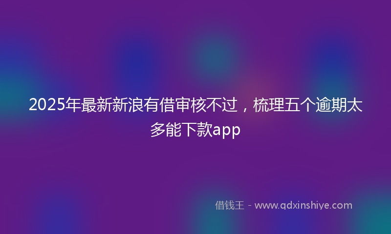 2025年最新新浪有借审核不过，梳理五个逾期太多能下款app