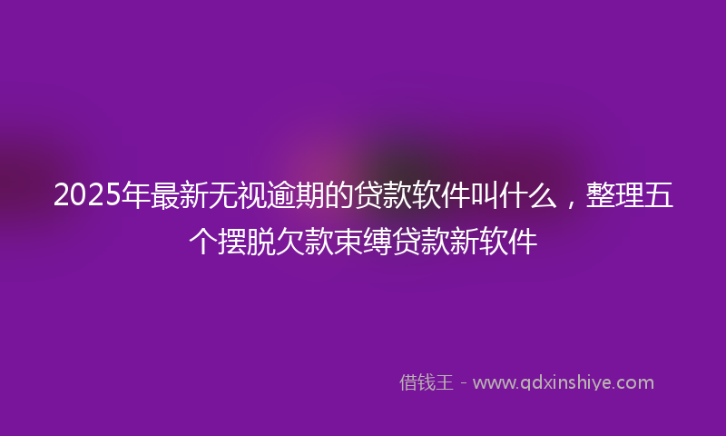 2025年最新无视逾期的贷款软件叫什么，整理五个摆脱欠款束缚贷款新软件